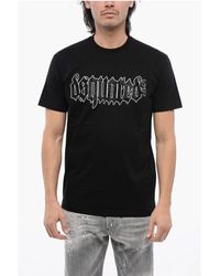 DSquared² - ² Cotton D2 Gothic Loose Fit T-Shirt With Rhinestones - Lyst