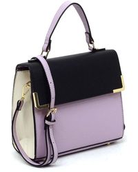 Fashnzfab - Colorblock Top Handle Satchel - Lyst