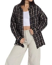 Roxy - Oversized Button Up Shirt - Lyst