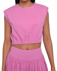 LOVE THE LABEL - Cambrie Crew Neck Tank Top - Lyst