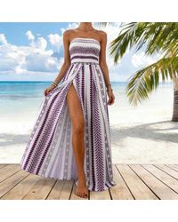TRUEDAMES - Summer Trendy Sexy Print Strapless Jumpsuit - Lyst