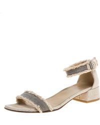Stuart Weitzman - Tweed Nudistchains Sandals - Lyst