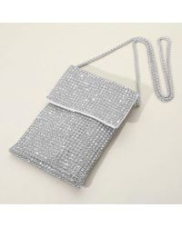 Fashnzfab - Rhinestone Mesh Crossbody Mini Pouch Crossbody Bag - Lyst