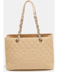 Chanel - Quilted Caviar Leather Gst Shopper Tote - Lyst