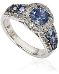 Suzy Levian - Sterling 3.61Ct Tgw Sapphire And Diamond Bridal Engagement Ring - Lyst