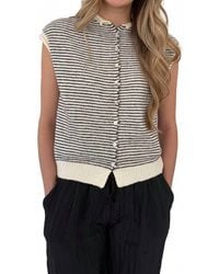 Things Between - Sadie Striped Knit Button Top - Lyst