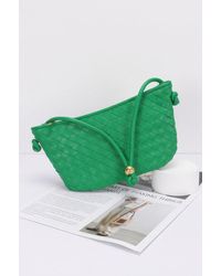 Fashnzfab - Faux Leather Braided Wrist And Shoulder Bag - Lyst