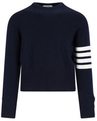Thom Browne - Cashmere Sweater With Iconic Sleeve Stripes - Lyst