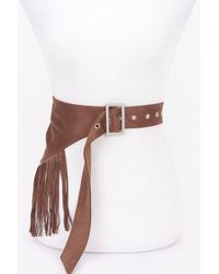 Fashnzfab - Faux Suede Fringe Belt - Lyst