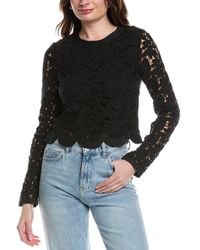 Rebecca Taylor - Retro Lace Bow Silk-Blend Top - Lyst