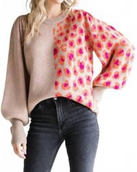 Jodifil - Take Me Away Curvy Color Block Leopard Print Sweater - Lyst
