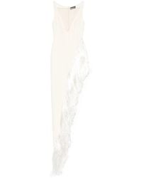 David Koma Pleated Evening Dress With U-Neck And Racerback