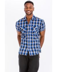TRUEDAMES - Checkered Button Down Shirt - Lyst