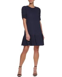 DKNY - Puff Sleeve Short Mini Dress - Lyst