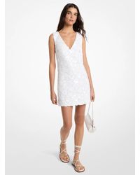 MICHAEL Michael Kors - Mk Floral Embellished Scuba Mini Dress - Lyst