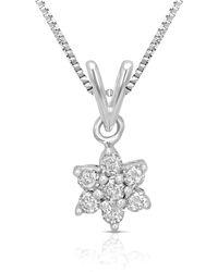 Vir Jewels - 1/5 Cttw Diamond Cluster Composite Pendant Necklace 10k Gold - Lyst