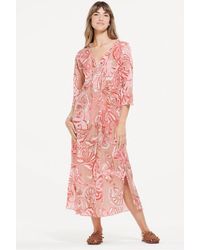 One Season - Amalfi Long Poppy Midi Dress - Lyst