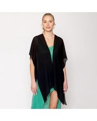 TRUEDAMES - Solid Chiffon Ruana Poncho - Lyst