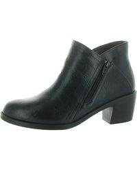 Easy Street - Block Heel Manmade Ankle Boots - Lyst