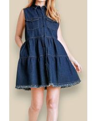 Umgee - Tiered Sleeveless Mini Dress - Lyst
