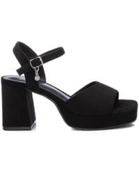 Xti - Heeled Suede Sandals With Platform - Lyst