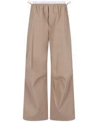 Alexander Wang - Cotton Trousers, Taupe, Mid-Rise - Lyst