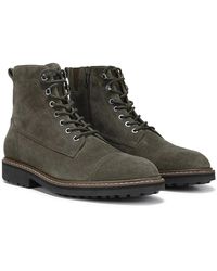 Vionic - Livermore Boots Dark Khaki Suede Arch Support Ankle Hawk1532 - Lyst