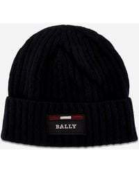 Bally - Ribbed Logo Wool Beanie 6240326 - Lyst