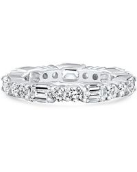 Pompeii3 3Ct Real Diamond Eternity Anniversary Wedding Ring in Metallic ...
