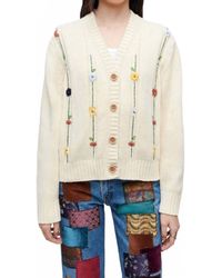 RE/DONE - Pre-Loved 50S V-Neck Cardigan With Floral Embroidered Vines - Lyst