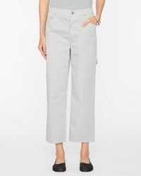 Tibi - Garment Dyed Silky Cotton Cropped Slouchy Cargo Jeans - Lyst