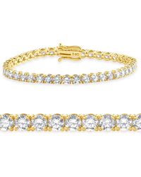 Pompeii3 - 10 Ct Lab Grown Diamond Tennis Bracelet 14k Yellow Gold 7" - Lyst