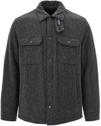 Woolrich - Herringbone Wool Shirt Jacket - Lyst