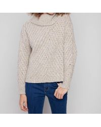 Charlie b - Cowl Neck Diagonal Cable Sweater - Lyst