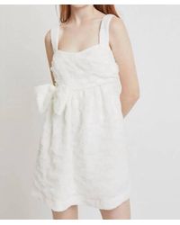 Lena® - Front Bow Textured Sleeveless Dress - Lyst