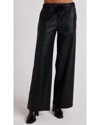 Bella Dahl - Coated Faux Leather Wide Leg Pant - Lyst