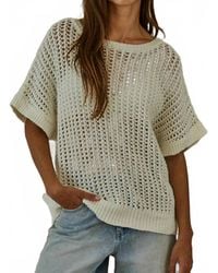 By Together - Doni Open Knit Pullover Sweater Top - Lyst
