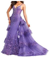 Ellie Wilde - Long Formal Glitter Prom Dress - Lyst