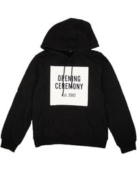 Opening Ceremony - White And Cotton Torch Box Logo Hoodie - Lyst