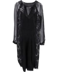 Alberta Ferretti - Lace Pleated Midi Dress - Lyst
