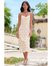 Lascana - Floral Print Slip Dress - Lyst