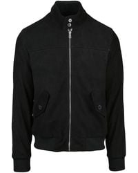 Blusotto - Leather Stand Collar Jacket - Lyst