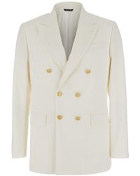 Reveres 1949 - Double Breasted Jacket With Peak Lapels - Lyst