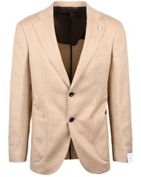 Luigi Bianchi - Round Silk-Cashmere Jacket With Button Closure And Notch Lapel - Lyst