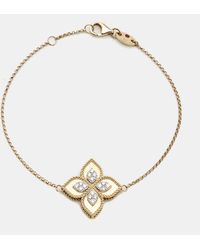 Roberto Coin - Princess Flower Diamond 18k Rose Bracelet - Lyst