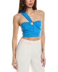 Jason Wu - One-Shoulder Linen-Blend Crop Top - Lyst