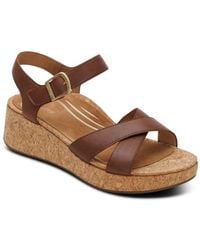 Aetrex - Flora Adjustable Quarter Strap Wedge - Lyst
