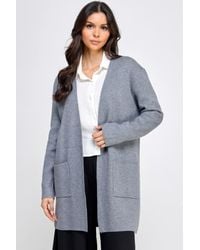 TRUEDAMES - Basic Soft Long Line Open Front Sweater Cardigan - Lyst