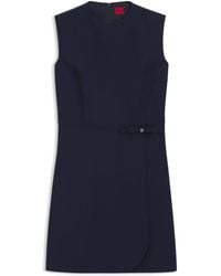 HUGO - A-Line Dress With Logo Bow Detail - Lyst