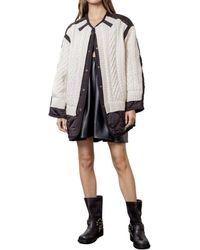 Moon River - Quilted Mixed Media Jacket - Lyst